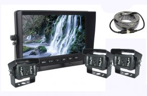 Set de marșarier AHD cu monitor LCD de 7" + 3x cameră + 18x LED IR