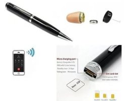 Spy bluetooth earpiece SET - Earphone with GSM pen + Nano SIM support