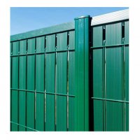 Plastic filler for meshes and panels made of PVC strips - 3D vertical fence slats - green color