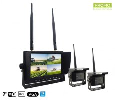 Atbulinės eigos 7" LCD monitorius su 2 WiFi kameromis ir DVR funkcija