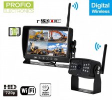 Zestaw kamer parkingowych WiFi - 7" monitor LCD DVR + kamera AHD