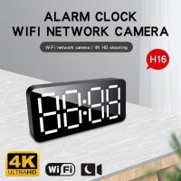 Rejtett kamera 4K P2P / Wi-Fi ébresztőórában + IR LED + 140 ° -