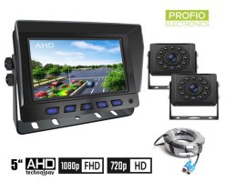 Комплект за кола AHD за заден ход - 2CH хибриден монитор 5" + 2x HD камера