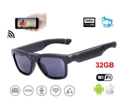 Ochelari pentru camera Wifi FULL HD cu memorie de 32 GB + IP22 rezistent la apa