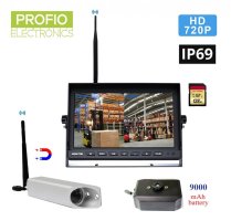 SET telecamera WiFi per carrello elevatore per batteria 9000 mAh - Telecamera HD 720P con monitor IP69 + 7"