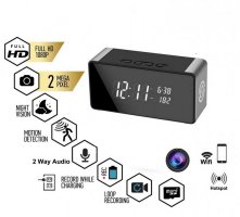 Väckarklocka FULL HD Wifi P2P-kamera + 10 IR-lysdioder + bluetooth-högtalare