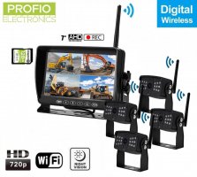 Trådlöst AHD-set - 4x AHD wifi-kamera + 7" LCD DVR-monitor