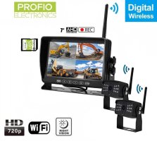 AHD tolató készlet - 7" LCD DVR monitor + 2x AHD WiFi kamera