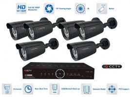CCTV-kamera setter 6x kulekamera med 20m IR 1080P og AHD DVR