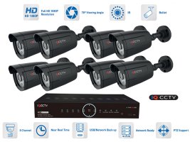 8 csatornás CCTV készlet - 8x 1080P kamera 20m IR + AHD DVR