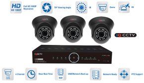 Kameraställer AHD 3x 1080P kamera med 20m IR och hybrid DVR