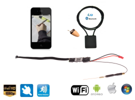 Unique Spy Set - Spy earpiece + pinhole WiFi HD camera