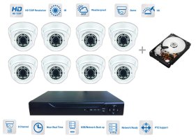 Beállításrendszer 8x 720P kamera 30 m IR és hibrid DVR + 1TB