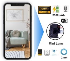 WiFi/P2P 2 mm micro HD pinhole-kamera + rörelsedetektering + larm