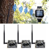 WiFi-jachtalarm SET - 1 ontvanger (horloge) + 3 PIR-sensoren