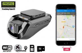 3G WiFi dviguba automobilio kamera + GPS tiesioginis sekimas - PROFIO X1