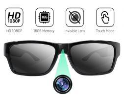 WiFi spion HD-kamera skjult i briller med berøringskontrol