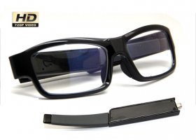 Spy HD-kamera perfekt gömd i glasögon + reservbatteri
