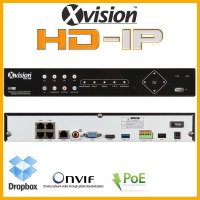 HD IP NVR-recorder voor 4 1080p-camera's - VGA, HDMI, ONVIF