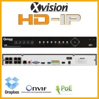 NVR HD IP-inspelare för 8 1080p-kameror - VGA, HDMI, ONVIF