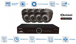 CCTV-kamerasystem AHD 4x 1080p kamera med 40 meter IR + DVR