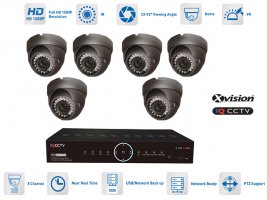 CCTV AHD - 6x 1080p kamera med 40 meter IR och DVR