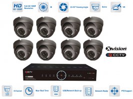 Συστήματα CCTV AHD - 8x κάμερα 1080P με 40 μέτρα IR και DVR