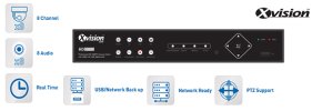 AHD szakmai DVR 1080P / 960H / 720P - 8 csatorna