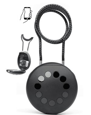 Bezpečnostní zámek s ocelovým lanem 90 cm + Smart schránka s PIN kódem + Bluetooth smartphone aplikace