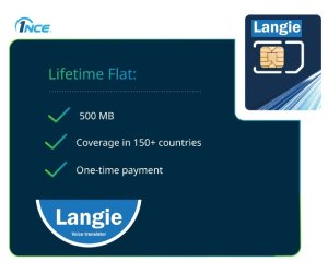 LANGIE SIM ULTRA con 500 MB - 2G/3G/4G/LTE per la traduzione in 150 paesi valida fino a 10 anni