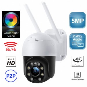 Bezpečnostná kamera 355° rotačná zoomovacia HD + senzor pohybu + nočné videnie + two-way audio