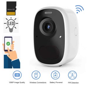 Exteriérová bezpečnostná FULL HD IP kamera s kvalitným nočným videním  + WiFi + IR LED +  IP65 + 5200mAh batéria