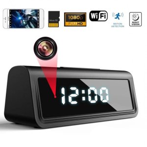 Шпионски часовник с камера - цифрова аларма с WiFi + FULL HD с 6 IR светодиода