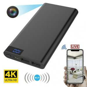 Telecamera WiFi 4K in un power bank da 10000 mAh con LED IR