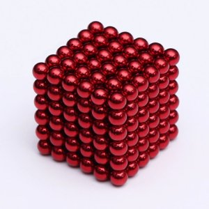 Kuličky magnetické dětské červené - kuličky pro děti z magnetu 216 ks - 5 mm