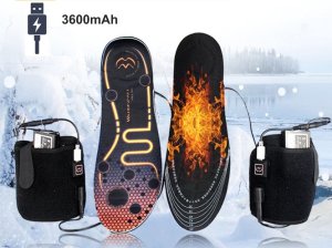 Elektrické vyhrievané vložky do topánok – EUR 36–46 + batéria 3600 mAh + 3 úrovne ohrevu