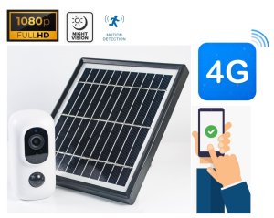 Bezpečnostná kamera dobíjaná slnečnou energiou s 5200 mAh bateriou + micro sd nahrávanie + obojsmerná komunikácia