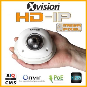 Telecamera IP di sicurezza DOME 4Mpix con 15m IR - colore bianco