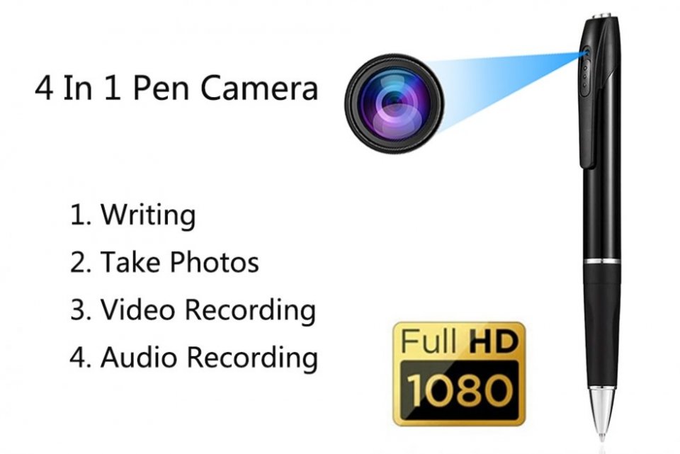 Stylo camera espion Full HD 1080p mini appareil photo Micro SD USB